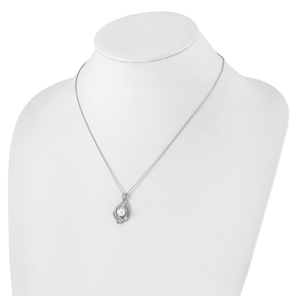 Buy Exclusive 18" Sterling Silver Teardrop Necklace with Freshwater Pearls