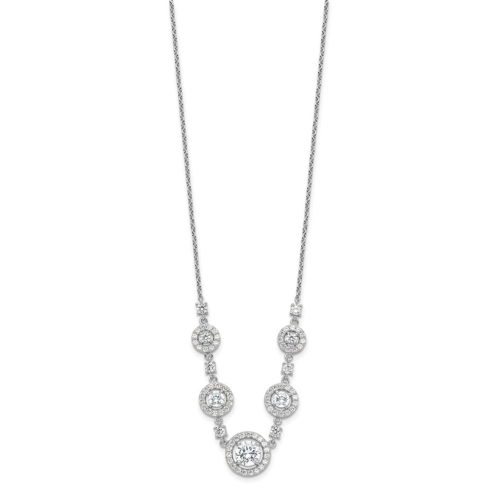 Buy Stylish Cheryl M Sterling Silver Rhodium-Plated 18-Inch Necklace | CZ Halo Design