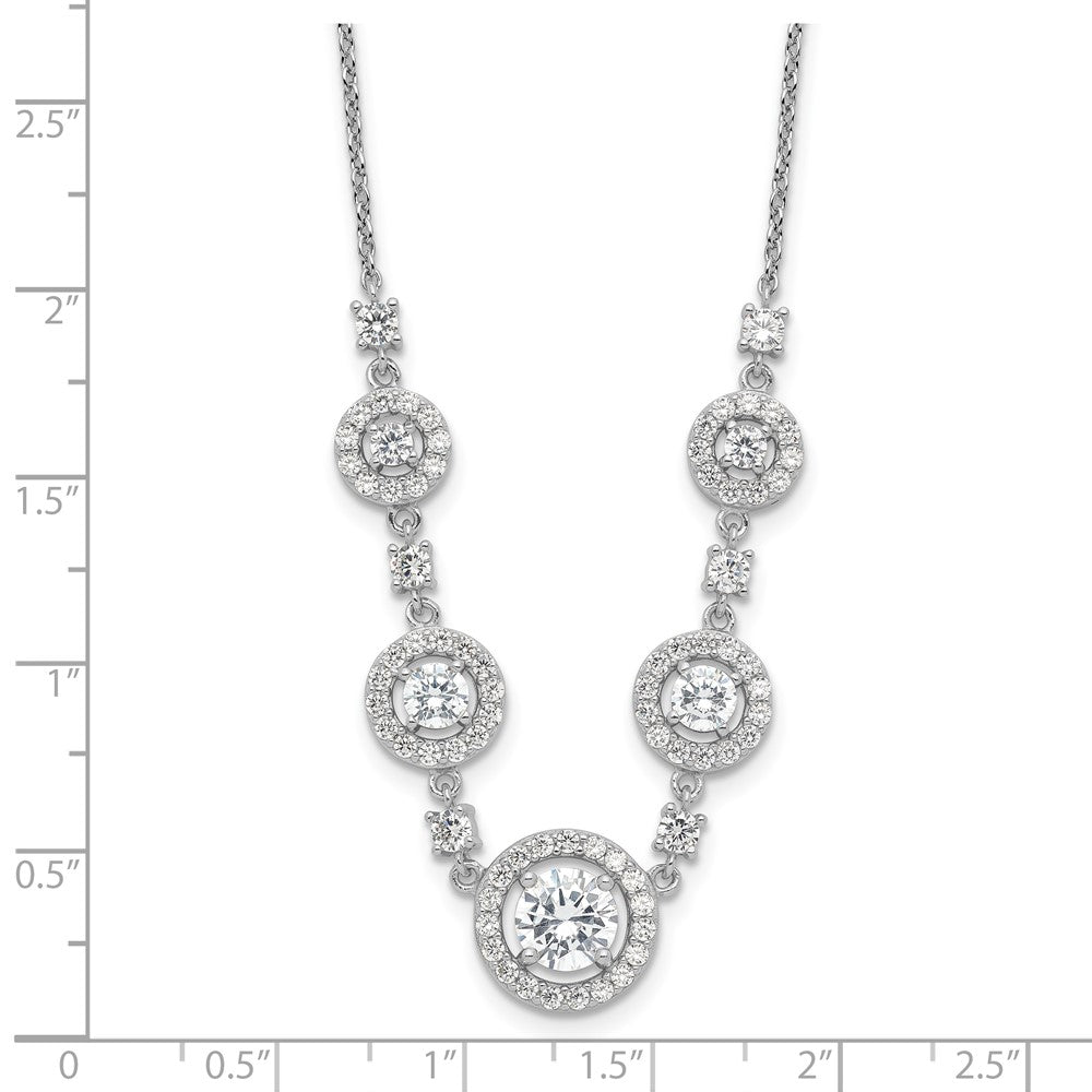 Buy Stylish Cheryl M Sterling Silver Rhodium-Plated 18-Inch Necklace | CZ Halo Design