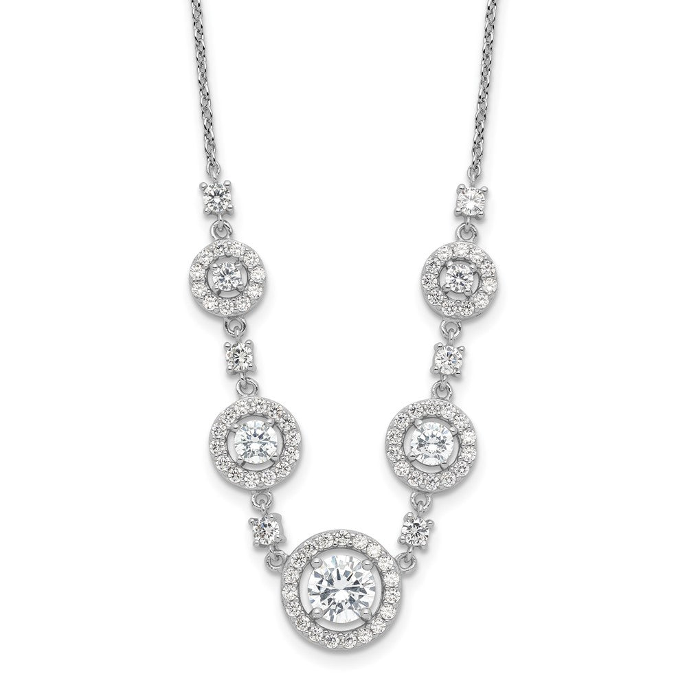 Buy Stylish Cheryl M Sterling Silver Rhodium-Plated 18-Inch Necklace | CZ Halo Design