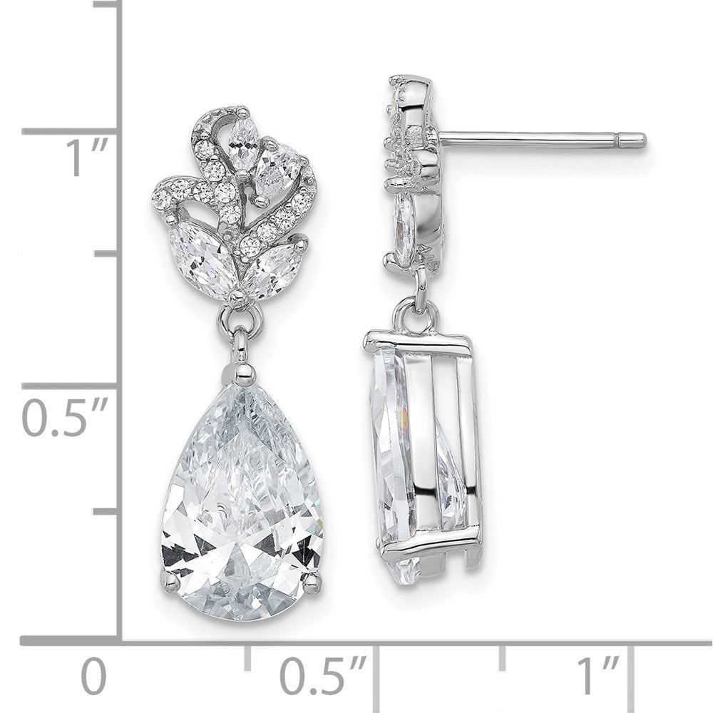 Buy Exclusive Cheryl M Sterling Silver Rhodium-Plated CZ Dangle Earrings, 2"