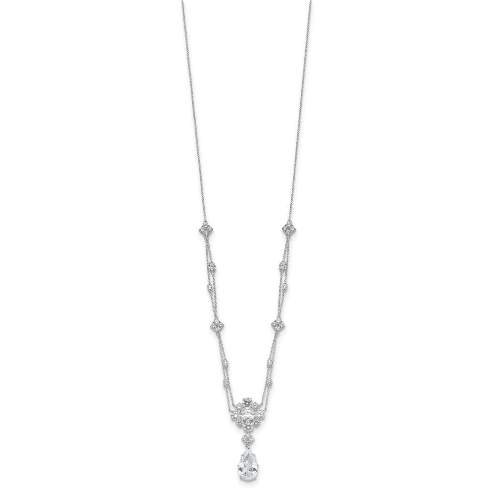 Buy Exclusive Cheryl M Sterling Silver Teardrop Necklace - 18" CZ Value!