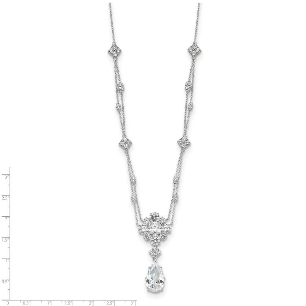 Buy Exclusive Cheryl M Sterling Silver Teardrop Necklace - 18" CZ Value!