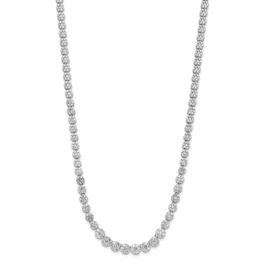 Buy Stylish 18-Inch Cheryl M Sterling Silver Necklace with CZ Cluster - Affordable!