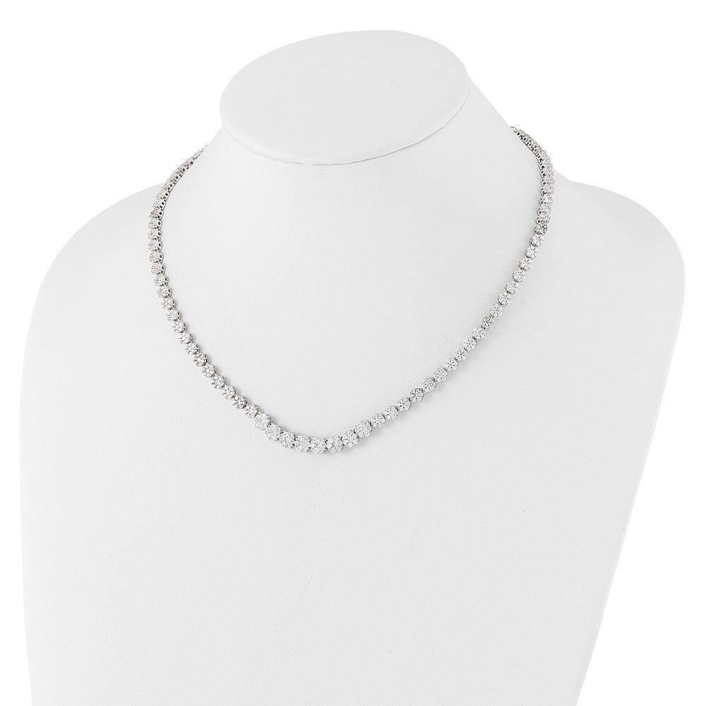 Buy Stylish 18-Inch Cheryl M Sterling Silver Necklace with CZ Cluster - Affordable!