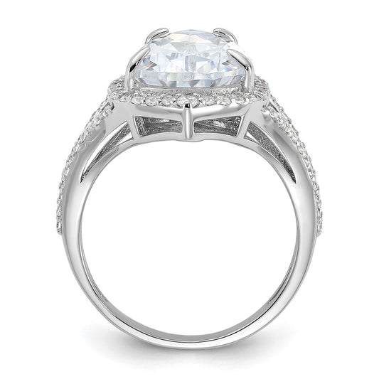 Shop Stylish Cheryl M Sterling Silver Rhodium-Plated Teardrop Ring, CZ Accents