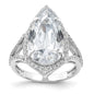 Shop Stylish Cheryl M Sterling Silver Rhodium-Plated Teardrop Ring, CZ Accents-1