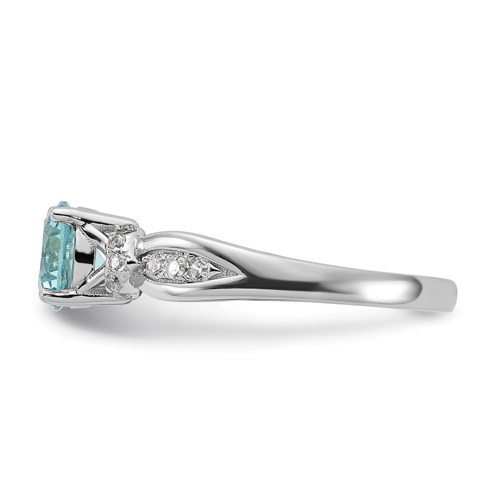 Buy High-Quality Cheryl M Sterling Silver Ring with Blue Glass & CZ Accents
