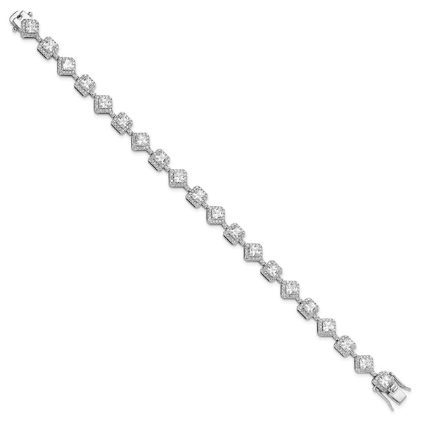 Cheryl M Sterling Silver Bracelet 7.5" with CZ Stones