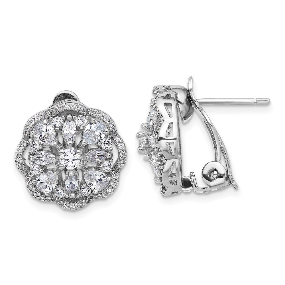 Buy Stylish Cheryl M Sterling Silver Rhodium-Plated Marquise-Cut CZ Earrings
