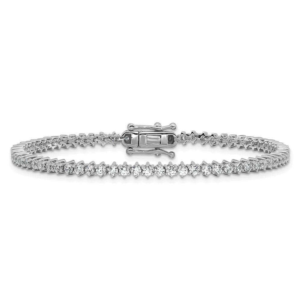 Shop Stylish Cheryl M Polished CZ Tennis Bracelet - 7.5", Sterling Silver
