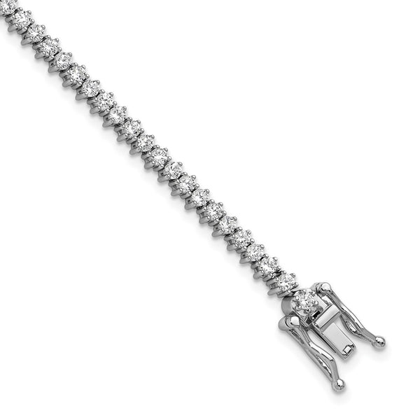 Cheryl M Polished CZ Tennis Bracelet - 7.5", Sterling Silver