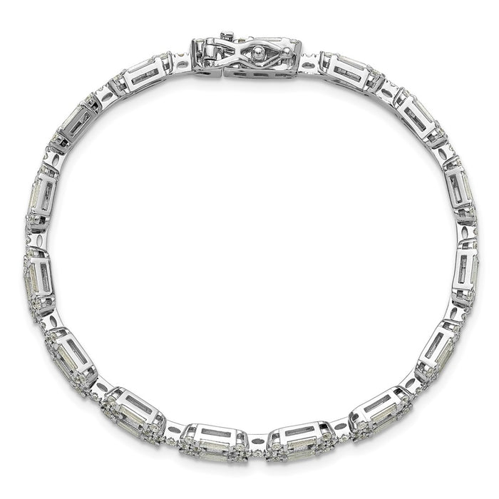 High-Quality Rhodium-Plated Sterling Silver CZ Link Bracelet - Affordable Luxury-4