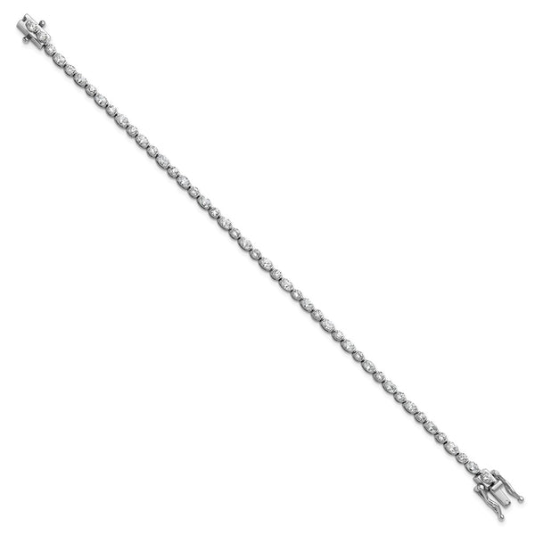 Cheryl M Rhodium-Plated Sterling Silver CZ Tennis Bracelet
