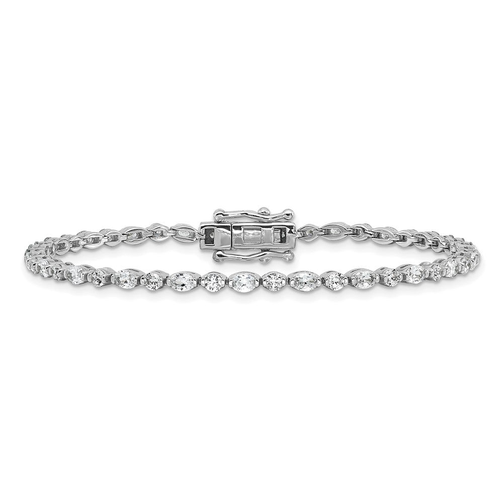 Shop Exclusive Cheryl M Rhodium-Plated Sterling Silver CZ Tennis Bracelet - Stylish & Affordable!