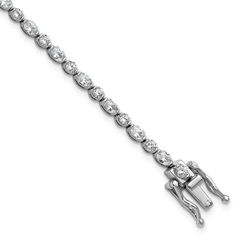 Shop Exclusive Cheryl M Rhodium-Plated Sterling Silver CZ Tennis Bracelet - Stylish & Affordable!