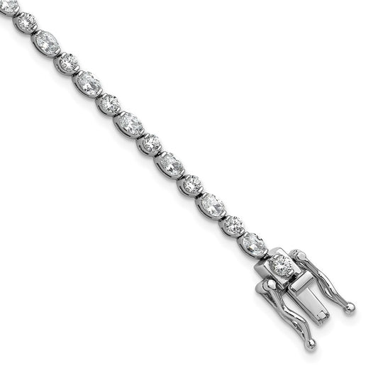 Shop Exclusive Cheryl M Rhodium-Plated Sterling Silver CZ Tennis Bracelet - Stylish & Affordable!