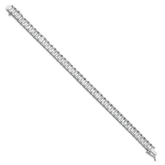 Shop Exclusive Rhodium-Plated Sterling Silver CZ Tennis Bracelet, 7.5" Stylish Design