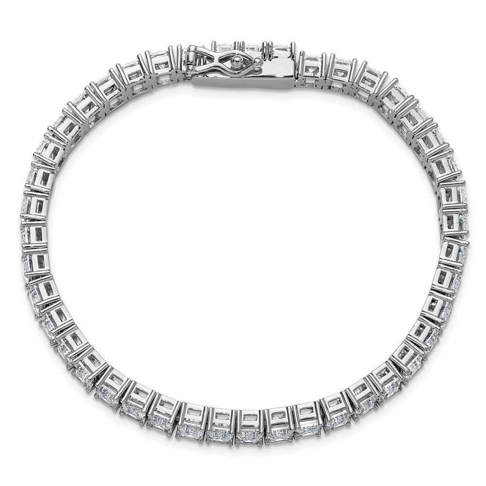 Shop Exclusive Rhodium-Plated Sterling Silver CZ Tennis Bracelet, 7.5" Stylish Design