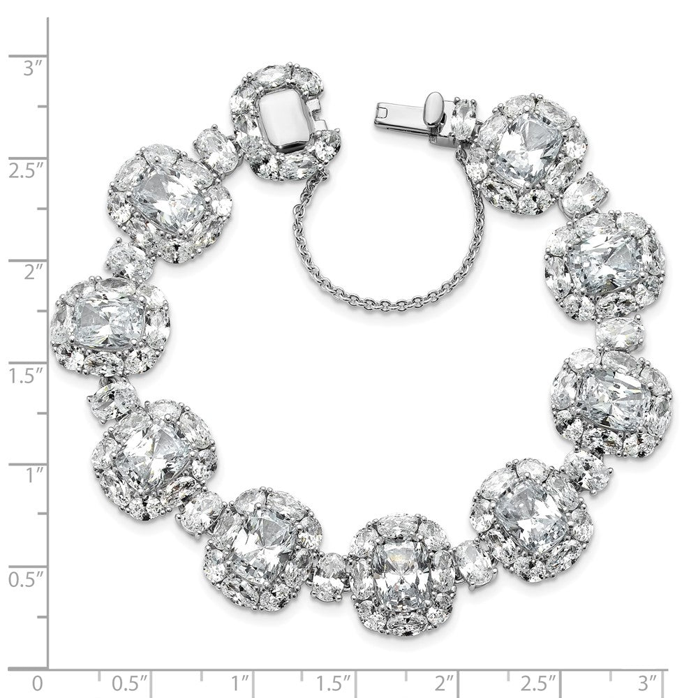 Buy Stylish Cheryl M Sterling Silver Rhodium-Plated CZ Halo Bracelet 7.5"