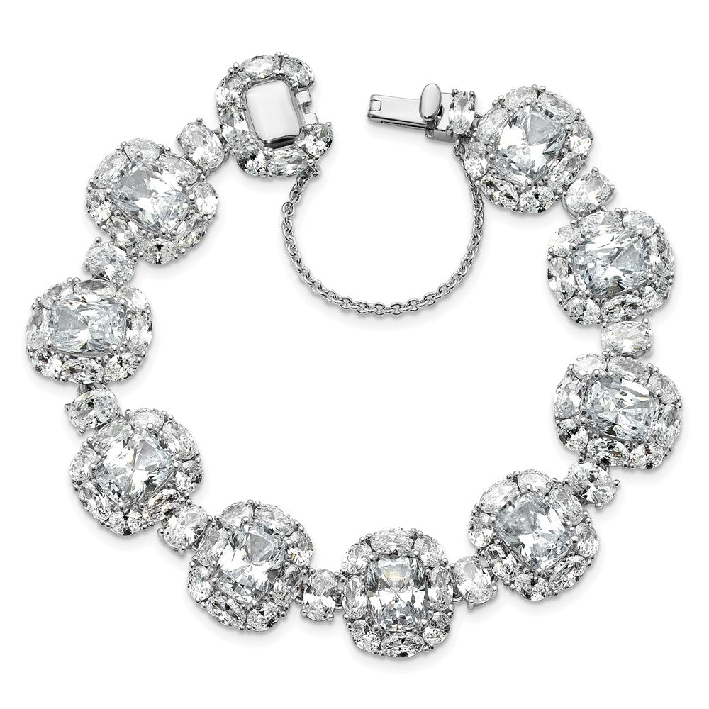 Buy Stylish Cheryl M Sterling Silver Rhodium-Plated CZ Halo Bracelet 7.5"