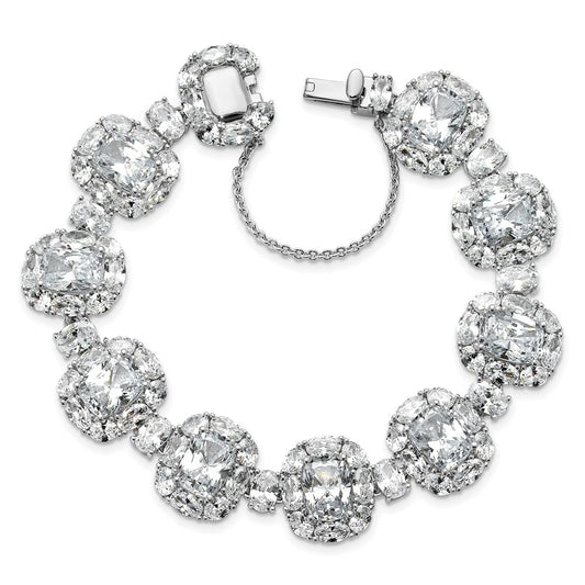 Buy Stylish Cheryl M Sterling Silver Rhodium-Plated CZ Halo Bracelet 7.5"