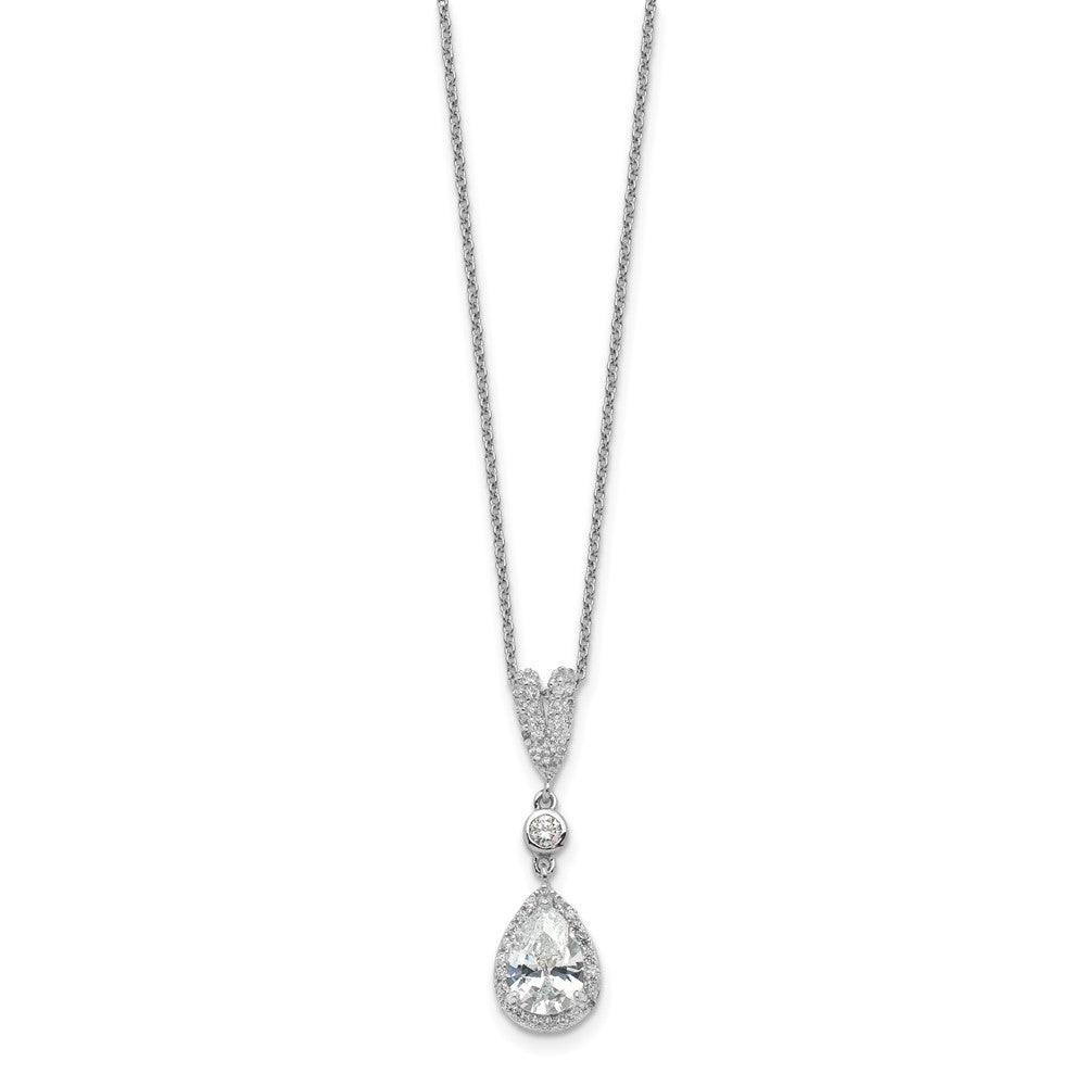 Buy Cheryl M 18" Sterling Silver Teardrop Necklace - Stylish CZ Halo Design