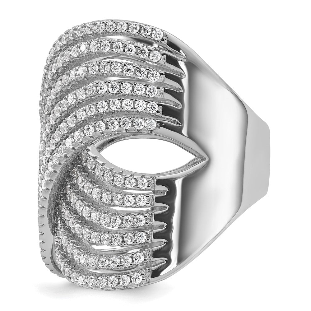 Shop Stylish Cheryl M Polished Fancy CZ X Ring | Rhodium-Plated Silver