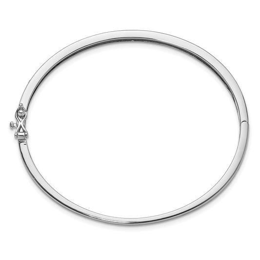 High-Quality Cheryl M Polished CZ Hinged Bangle - Stylish Rhodium-Plated Silver