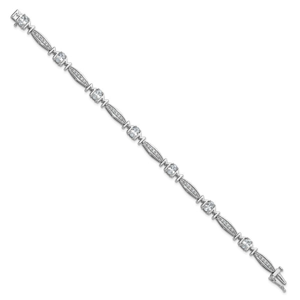 Cheryl M 7.5" Sterling Silver CZ Bracelet for Moms