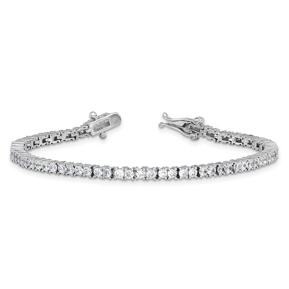 Exclusive Cheryl M CZ Tennis Bracelet, 7.5", Rhodium-Plated Sterling Silver - Stylish Value!