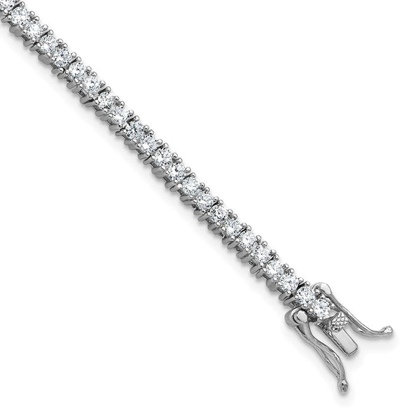 Cheryl M CZ Tennis Bracelet, 7.5", Rhodium-Plated Sterling Silver