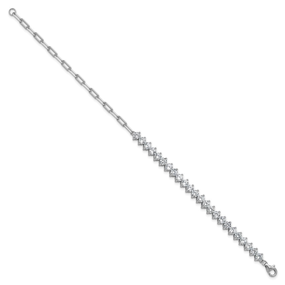 Shop Exclusive Cheryl M Polished Fancy CZ Bracelet | Stylish Rhodium-Plated Silver