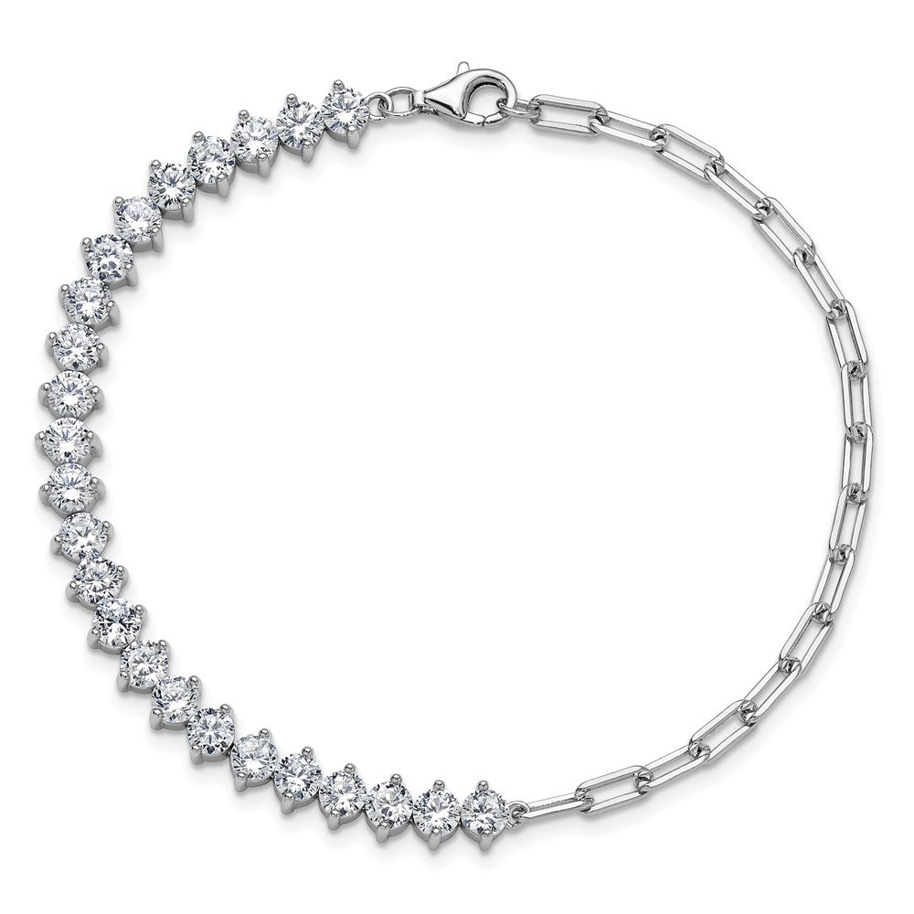 Shop Exclusive Cheryl M Polished Fancy CZ Bracelet | Stylish Rhodium-Plated Silver