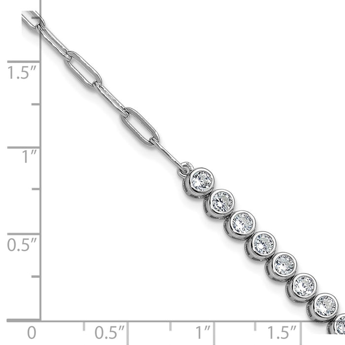 Shop Stylish Cheryl M Polished Bezel Set CZ Bracelet in Rhodium-Plated Silver-5