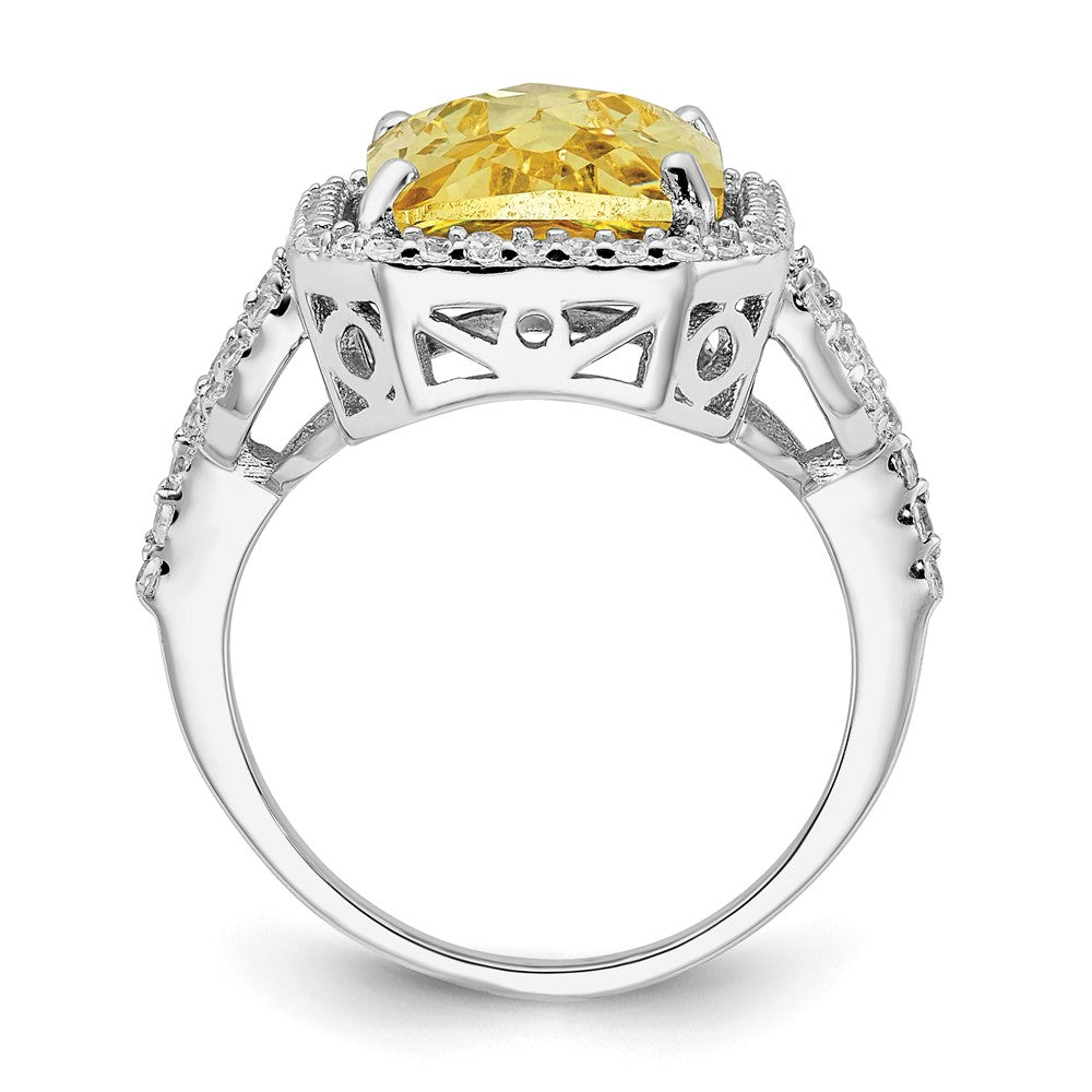 Buy Stylish Cheryl M Polished Fancy Yellow & White CZ Ring, Rhodium-Plated