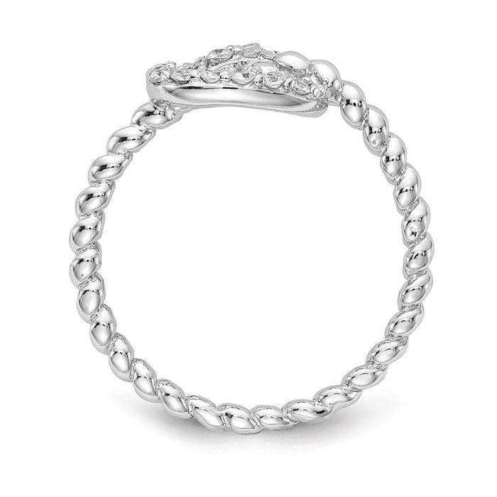 Buy Stylish Cheryl M Sterling Silver Rhodium-Plated CZ Knot Ring, 14K Gold Finish-2