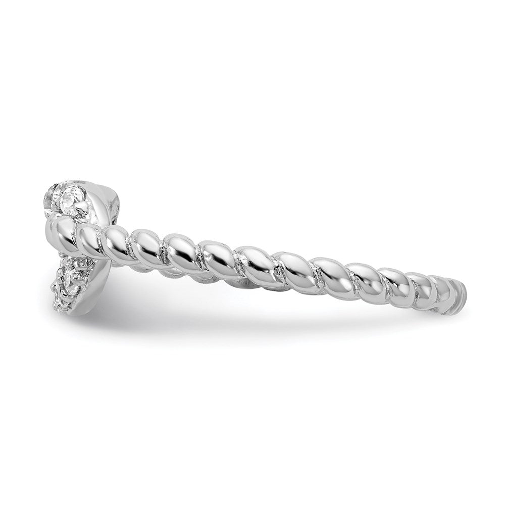 Buy Stylish Cheryl M Sterling Silver Rhodium-Plated CZ Knot Ring, 14K Gold Finish