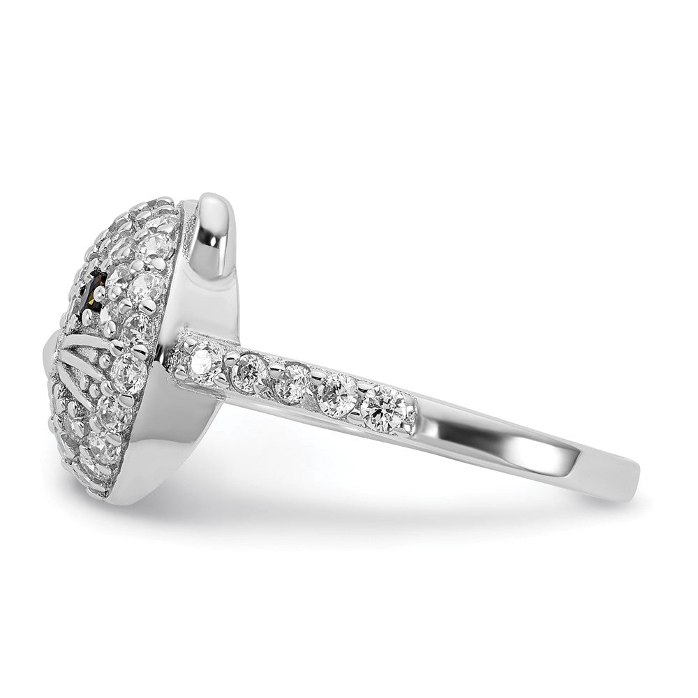 Exclusive Cheryl M Cat Ring: 925 Sterling Silver, Polished, Affordable CZ Accents