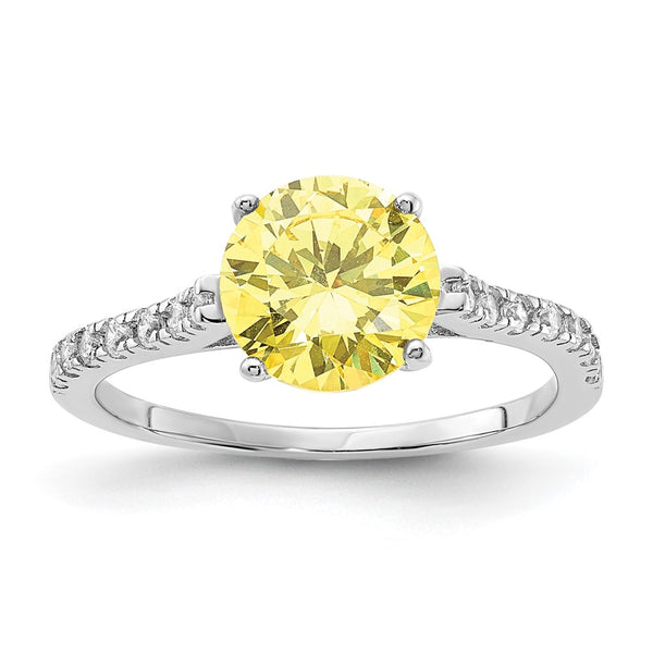 Cheryl M Polished Sterling Silver Ring with CZ Accents