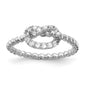 Shop Exclusive Cheryl M Sterling Silver Rhodium-Plated CZ Knot Ring - Stylish Design-2