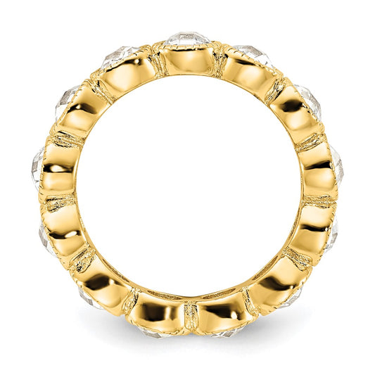Shop Stylish Cheryl M Polished Sterling Silver & Gold-Plated CZ Ring 14K