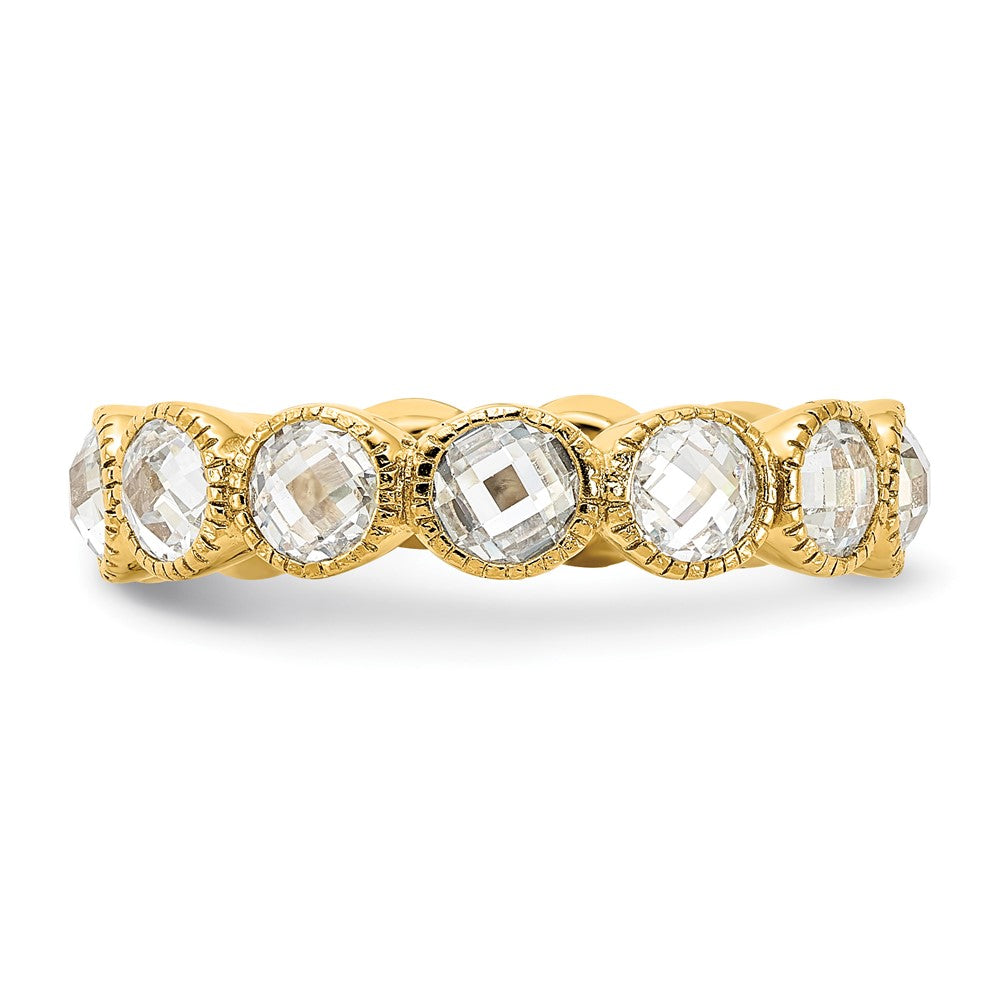 Exclusive Polished Sterling Silver & Gold-Plated CZ Ring - Stylish Value!