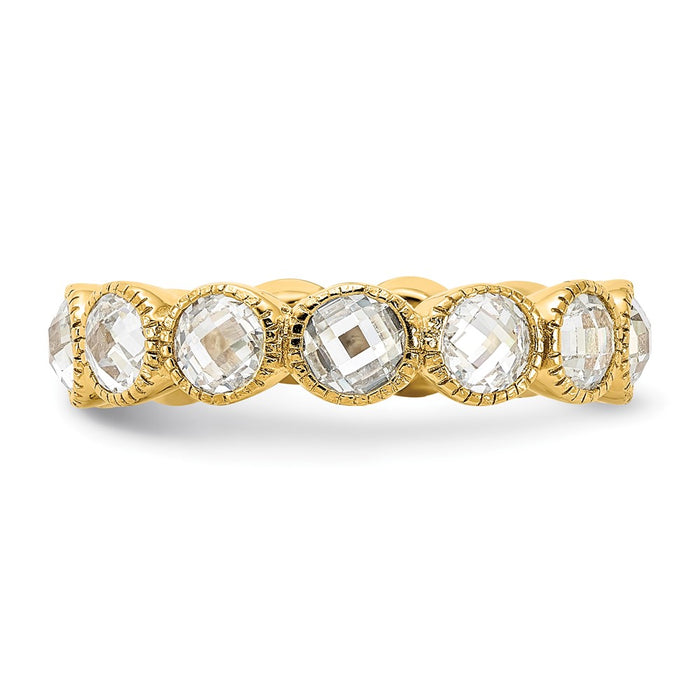 Exclusive Polished Sterling Silver & Gold-Plated CZ Ring - Stylish Value!-3