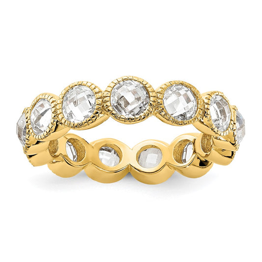 Shop Stylish Cheryl M Polished Sterling Silver & Gold-Plated CZ Ring 14K
