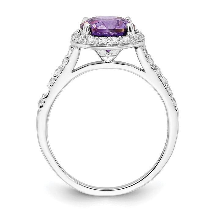 Buy Exclusive Cheryl M Polished Purple & White CZ Halo Ring - Stylish Design-2