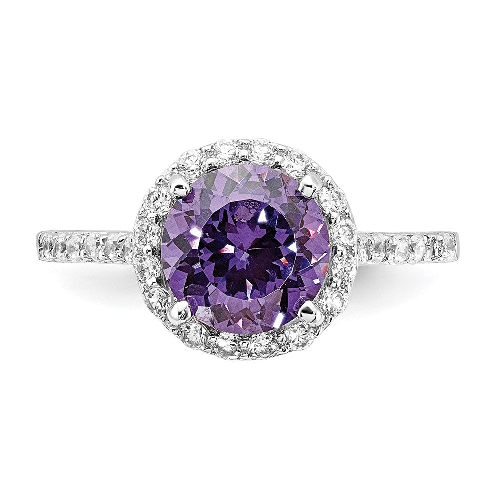 Buy Exclusive Cheryl M Polished Purple & White CZ Halo Ring - Stylish Design