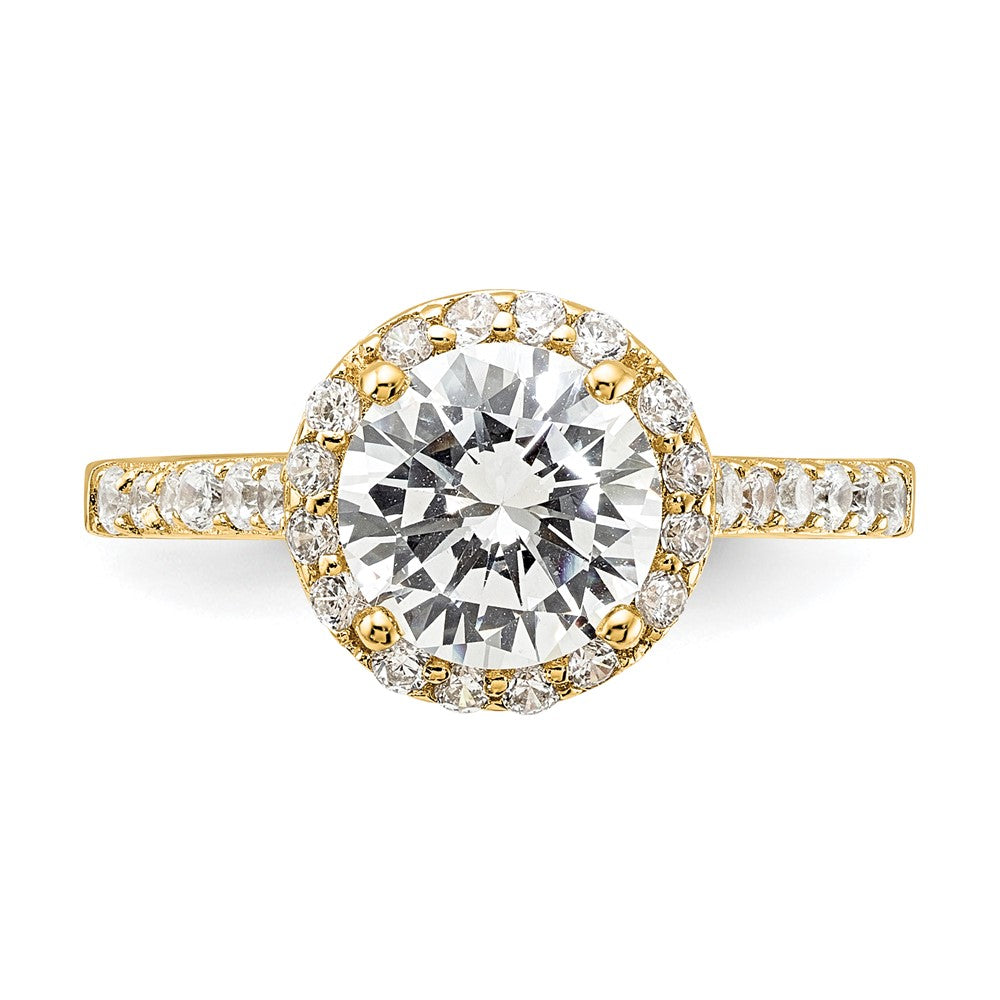 Shop Exclusive Cheryl M Polished CZ Round Halo Ring | Stylish Sterling Silver, Gold Plated