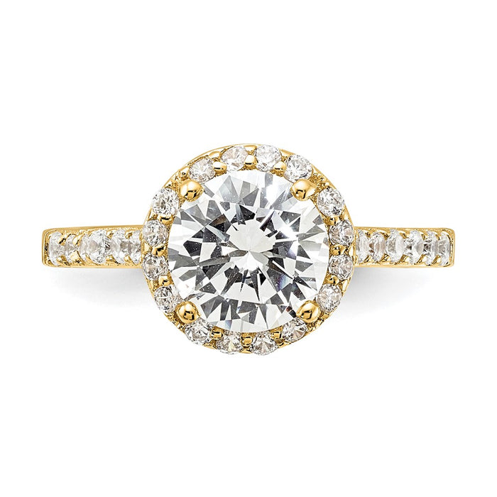 Shop Stylish Cheryl M Polished CZ Halo Ring - 14K Gold-Plated Sterling Silver-4