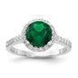 Buy Exclusive Cheryl M Sterling Silver Green Glass & CZ Halo Ring - Stylish Design!-2